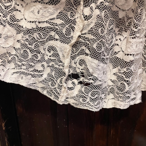 M AUW Lace cream midi high low tank dress elastic waist (missing belt) - Picture 6 of 8